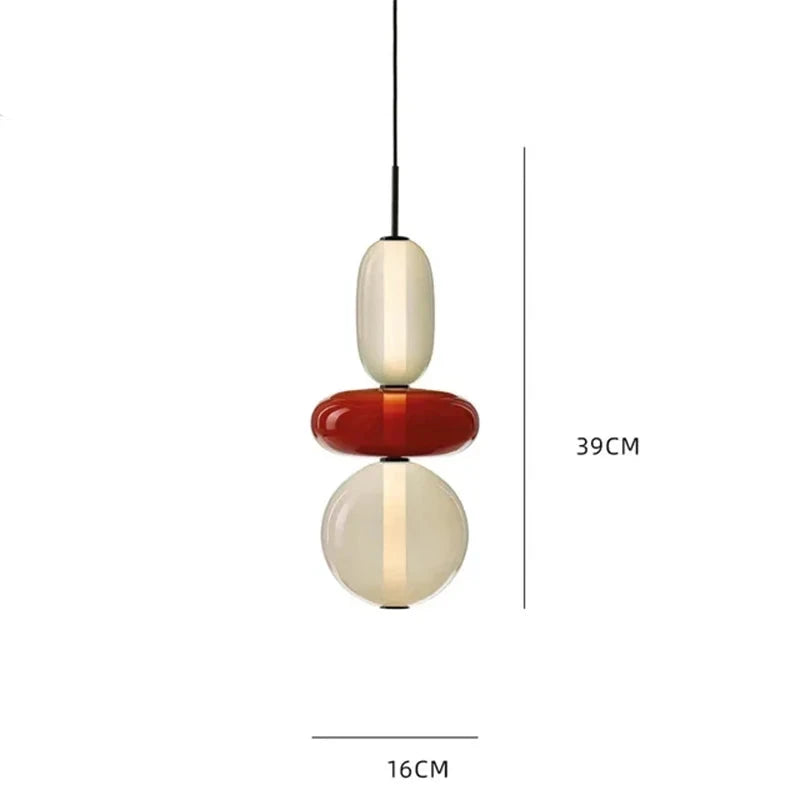 Lampa wisząca ze szkła kandyzowanego