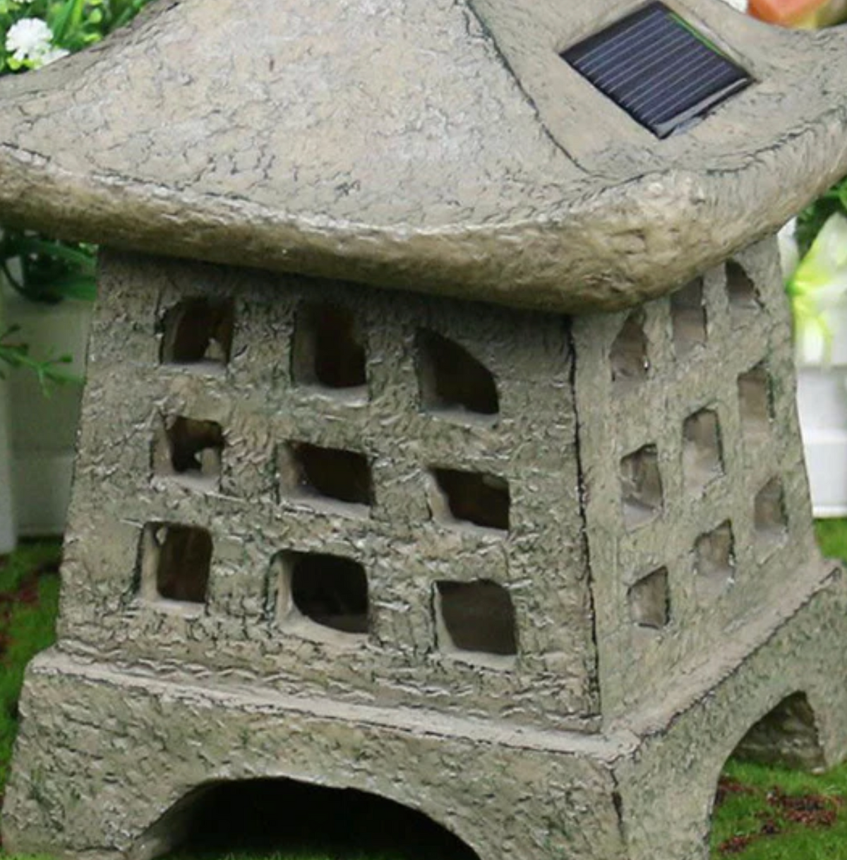 Solarna lampa ogrodowa LED pagoda – dekoracyjna latarnia japońska do ogrodu i na taras
