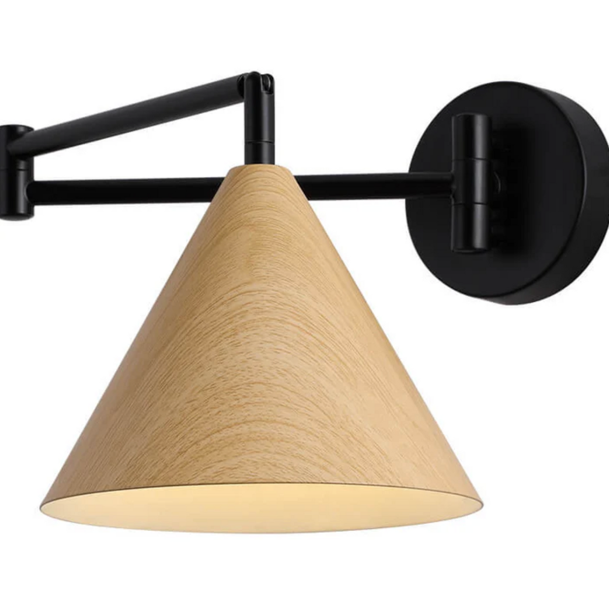 Nowoczesny kinkiet ścienny z drewnianym kloszem – minimalistyczna lampa ścienna