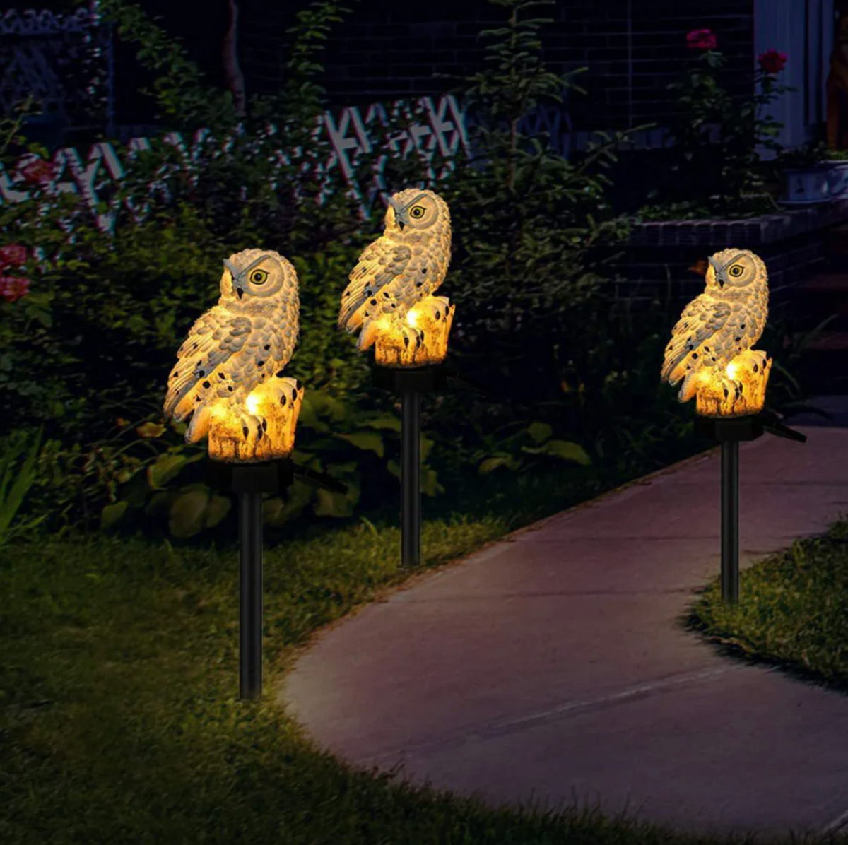 Solarny lampion ogrodowy Sowa LED – dekoracyjne oświetlenie zewnętrzne