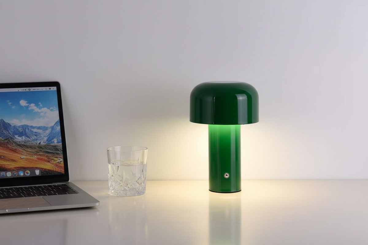 Nowoczesna lampa stołowa LED typu „grzybek” – przenośna, ładowalna, dotykowa