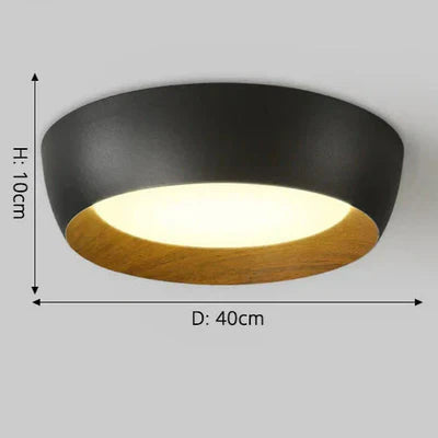 Nowoczesna lampa sufitowa LED z drewnianym akcentem