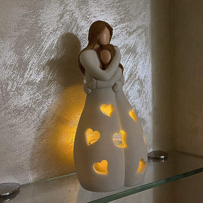 Dekoracyjna lampka LED „Matka z dzieckiem” – nastrojowe oświetlenie z serduszkami