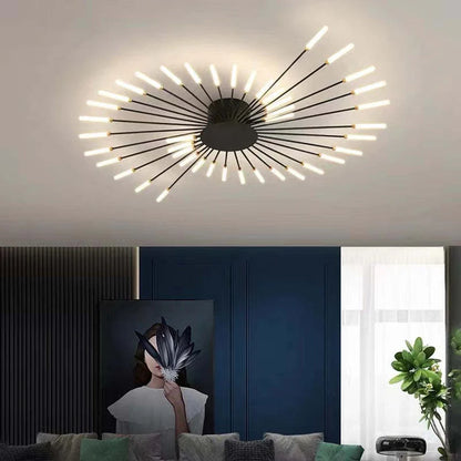 Nowoczesny żyrandol sufitowy LED - minimalistyczny design w stylu promieni słonecznych