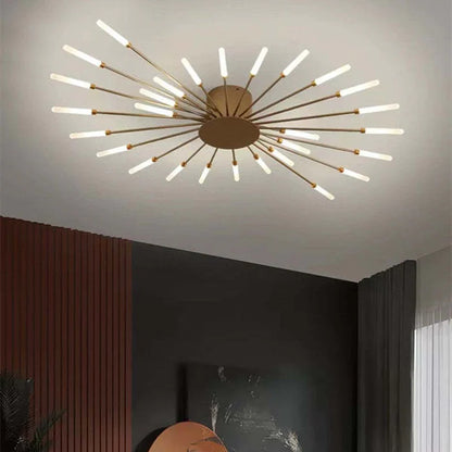 Nowoczesny żyrandol sufitowy LED - minimalistyczny design w stylu promieni słonecznych