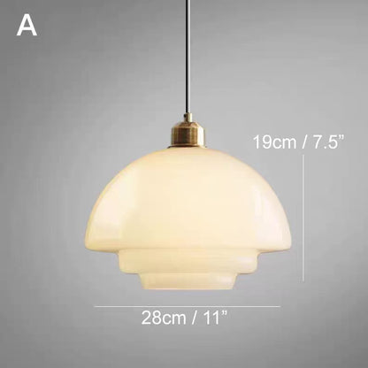 Wisząca Lampa Sufitowa z Mlecznobiałego Szkła