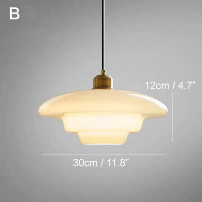 Wisząca Lampa Sufitowa z Mlecznobiałego Szkła