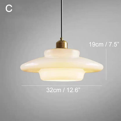 Wisząca Lampa Sufitowa z Mlecznobiałego Szkła