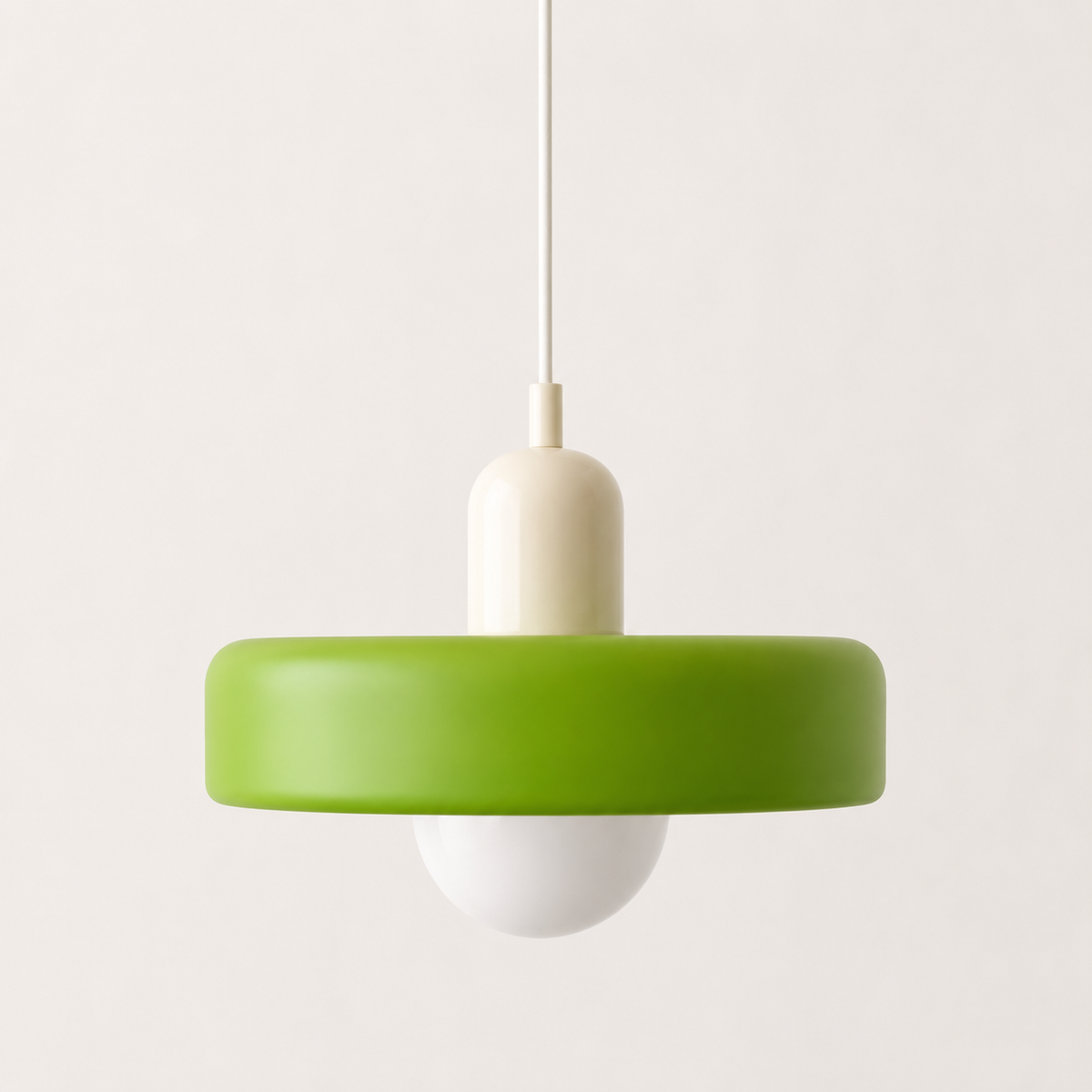 Nowoczesna lampa wisząca z kolorowym szklanym kloszem Bauhaus