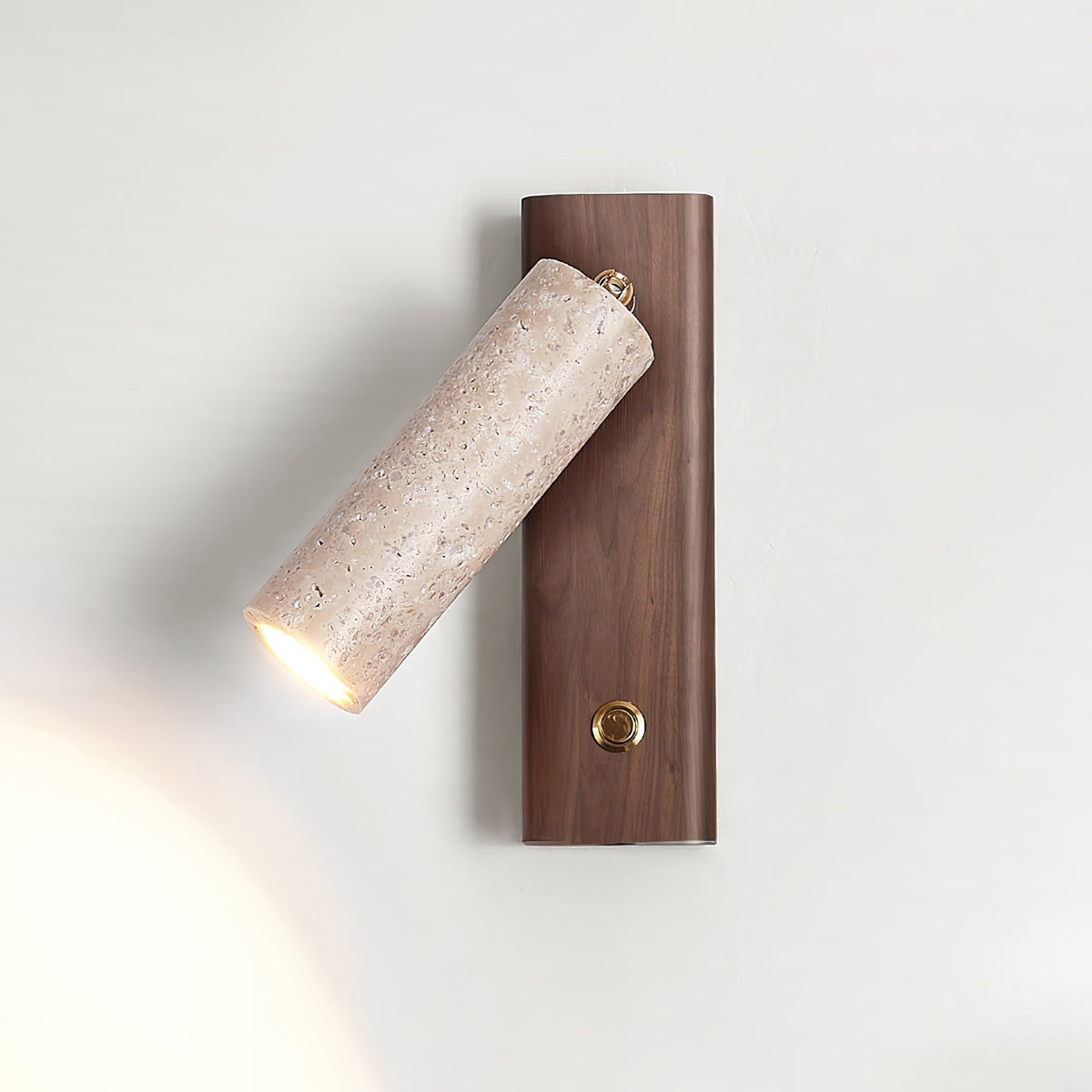 Cylindryczna lampa ścienna Ornoria z trawertynu 12