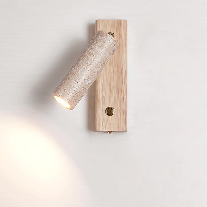 Cylindryczna lampa ścienna Ornoria z trawertynu 2