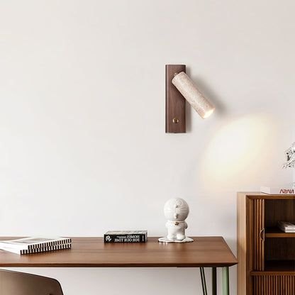 Cylindryczna lampa ścienna Ornoria z trawertynu 7