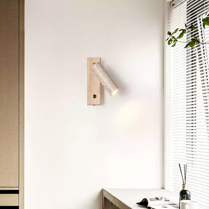 Cylindryczna lampa ścienna Ornoria z trawertynu 9