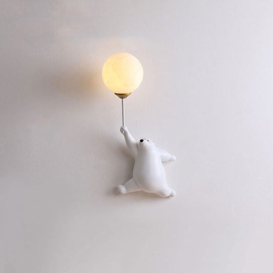 Kinkiet Bear Balloon Nowoczesna Lampa Ścienna Miś z Balonem. Biały/Niebieski/Różowy. Salon 1