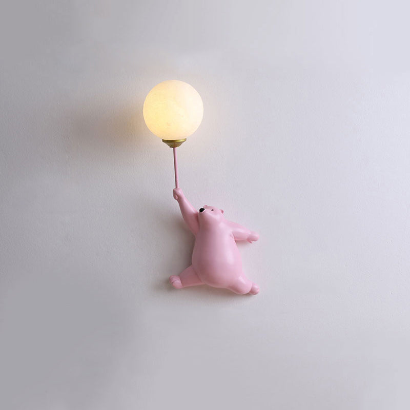 Kinkiet Bear Balloon Nowoczesna Lampa Ścienna Miś z Balonem. Biały/Niebieski/Różowy. Salon 5