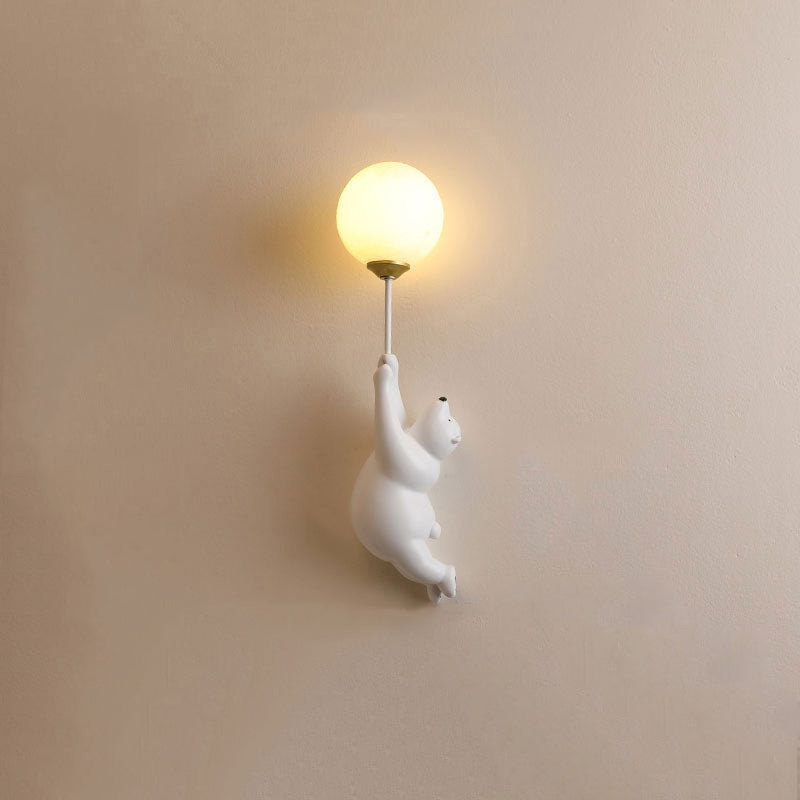Kinkiet Bear Balloon Nowoczesna Lampa Ścienna Miś z Balonem. Biały/Niebieski/Różowy. Salon 8