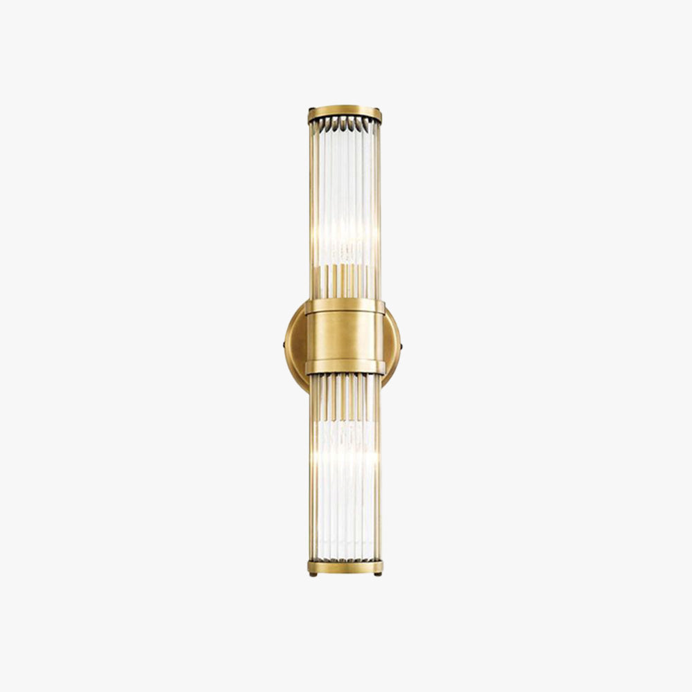 Kristy – Elegancka cylindryczna lampa ścienna w kolorze złotym ze szkła i metalu 1