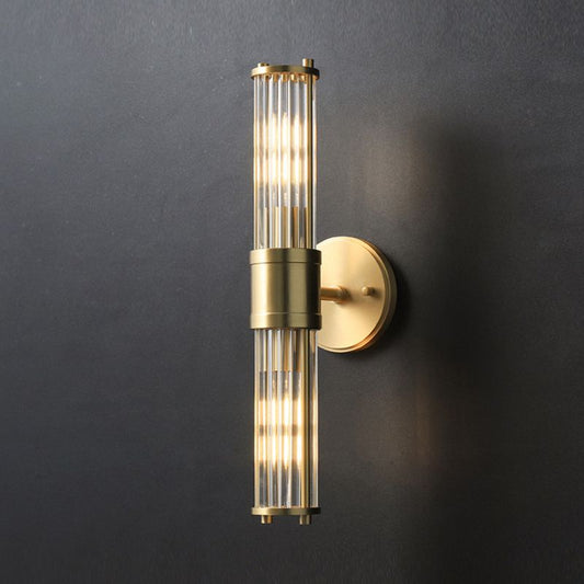 Kristy – Elegancka cylindryczna lampa ścienna w kolorze złotym ze szkła i metalu 2