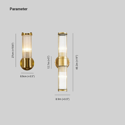 Kristy – Elegancka cylindryczna lampa ścienna w kolorze złotym ze szkła i metalu 5