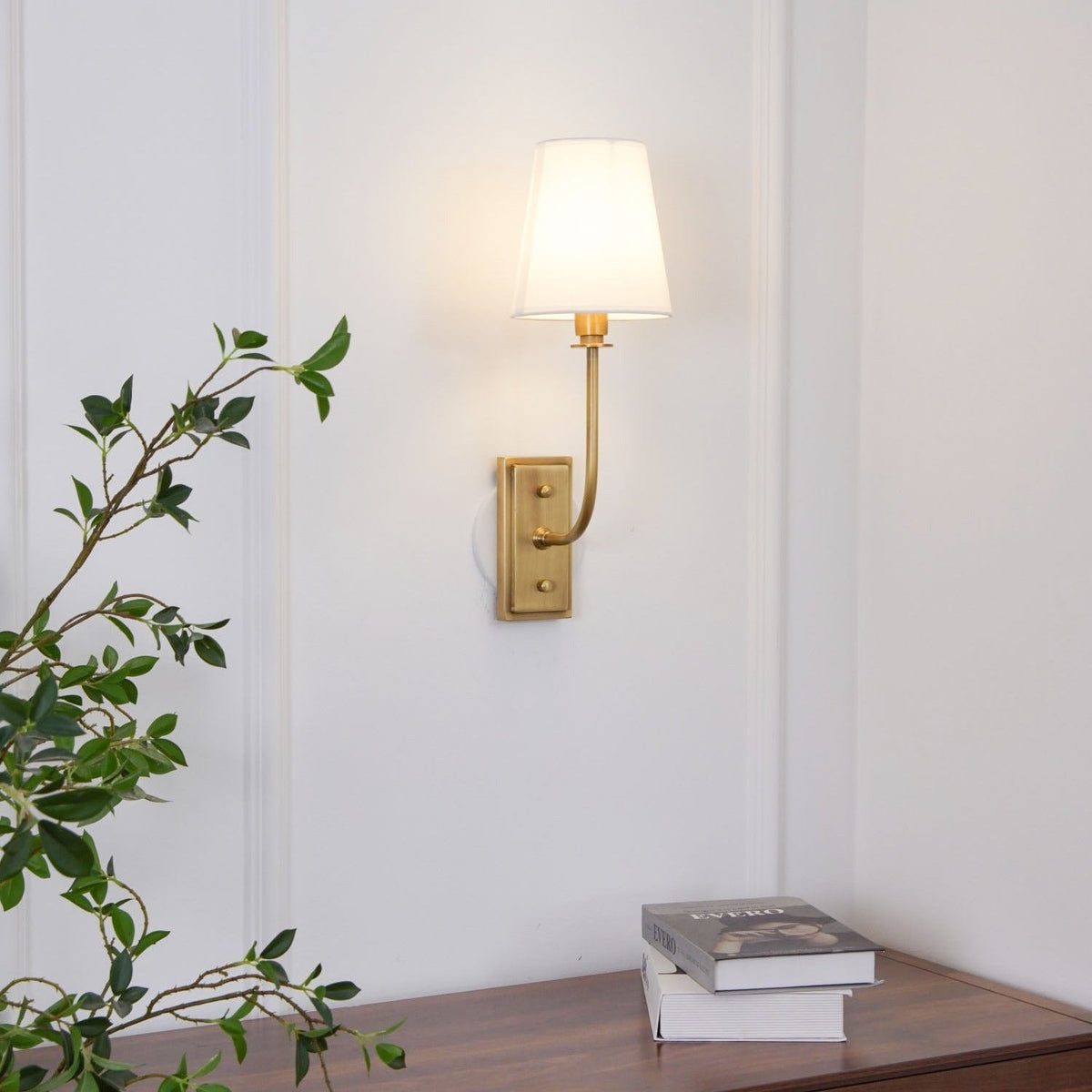 Lampa ścienna Esther z tkaninowym kloszem 10