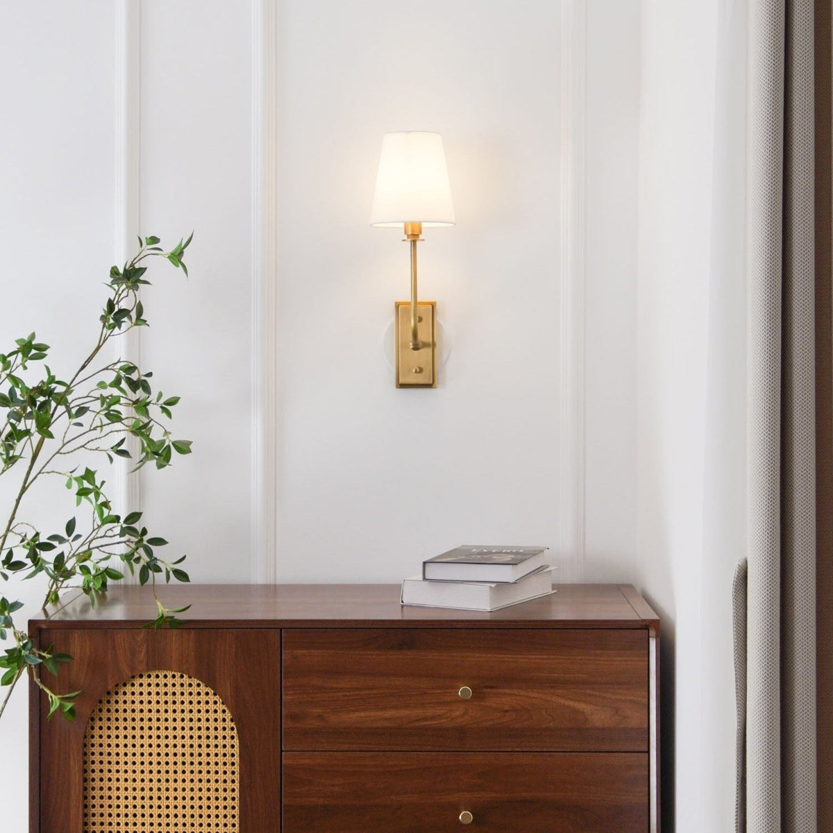 Lampa ścienna Esther z tkaninowym kloszem 12
