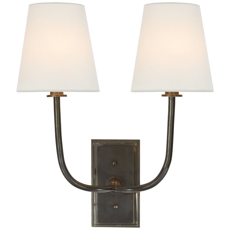 Lampa ścienna Esther z tkaninowym kloszem 27
