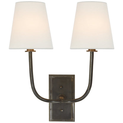 Lampa ścienna Esther z tkaninowym kloszem 35