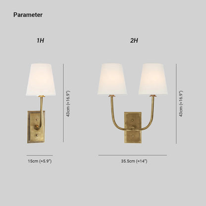Lampa ścienna Esther z tkaninowym kloszem 4