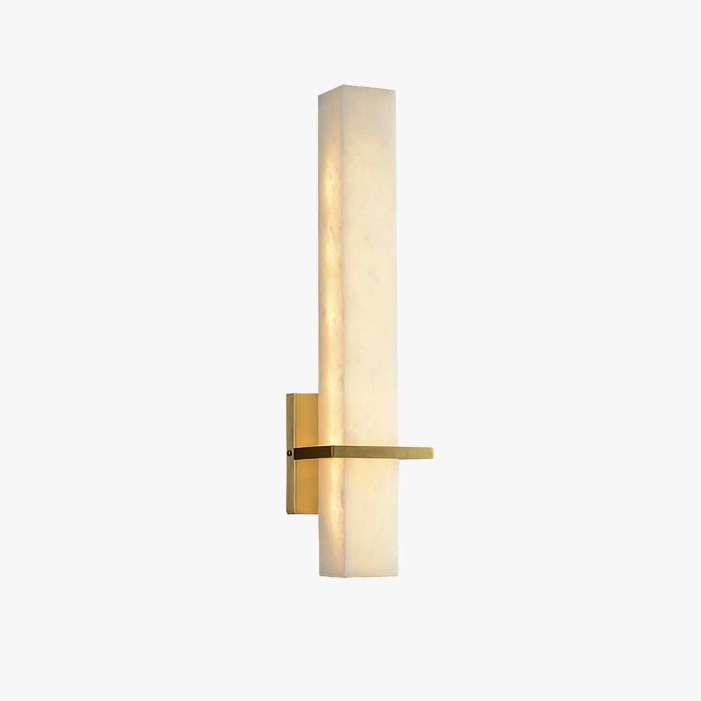 Lampa ścienna Ritta biały alabaster mosiądz nowoczesna prostopadłościenna 1