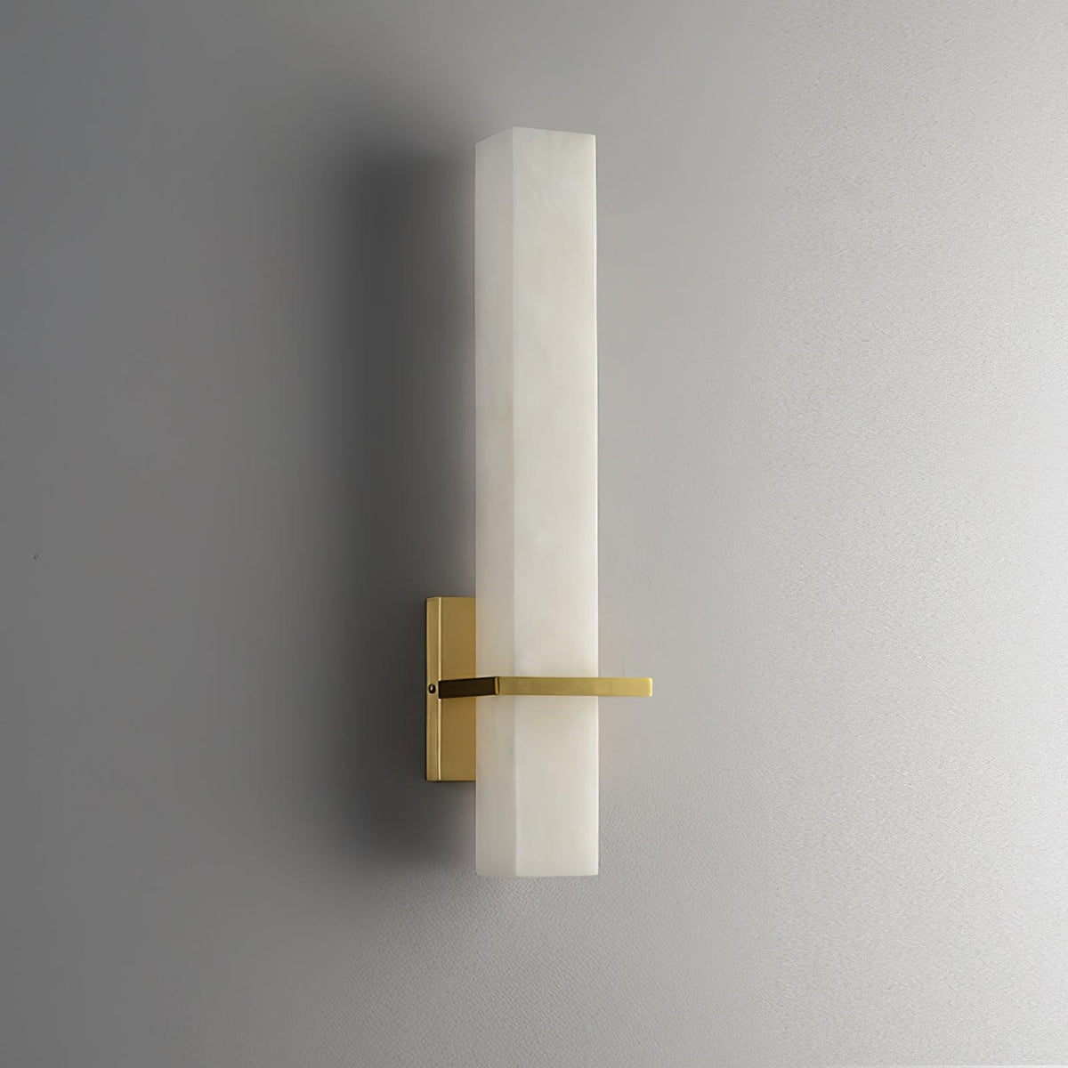 Lampa ścienna Ritta biały alabaster mosiądz nowoczesna prostopadłościenna 11