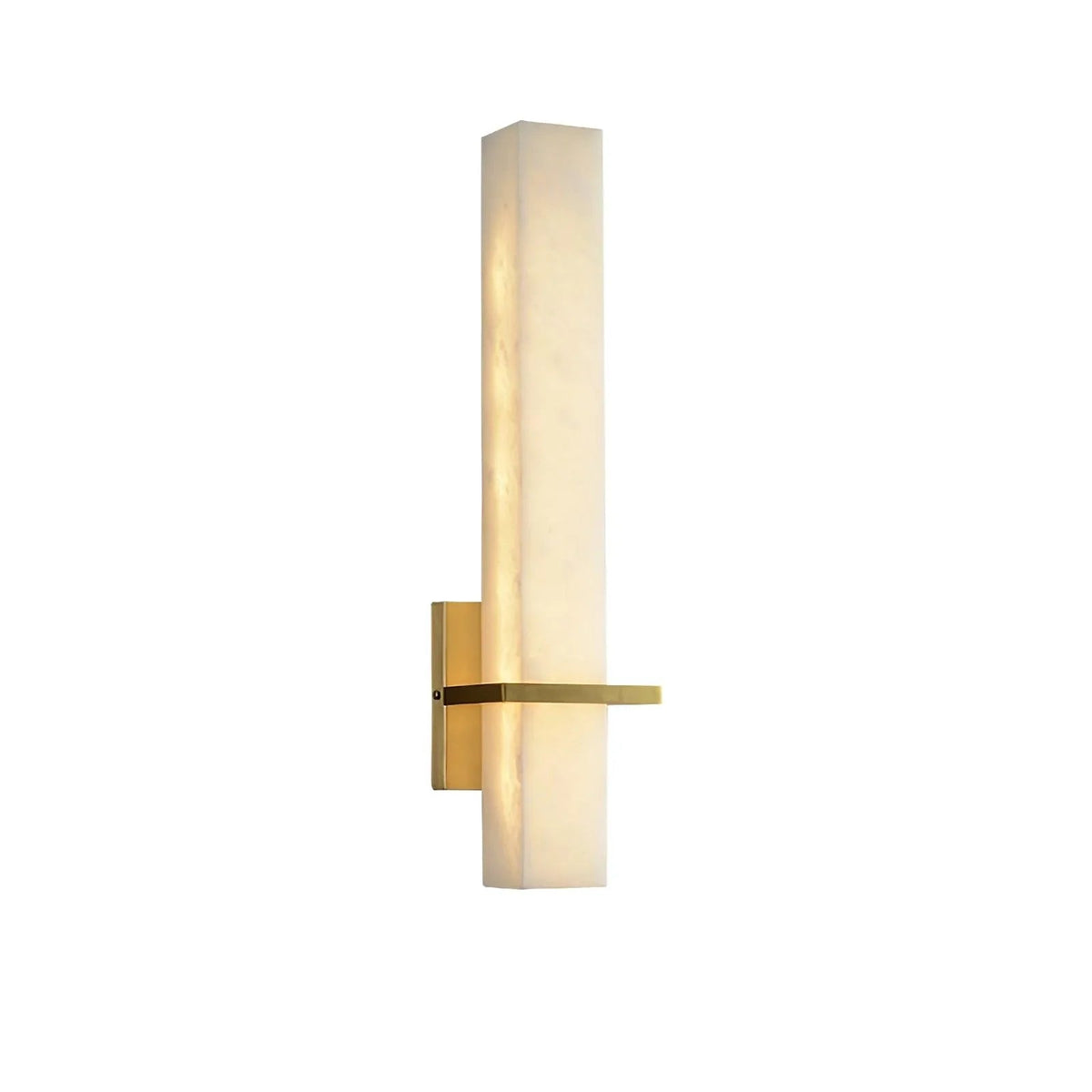 Lampa ścienna Ritta biały alabaster mosiądz nowoczesna prostopadłościenna 12