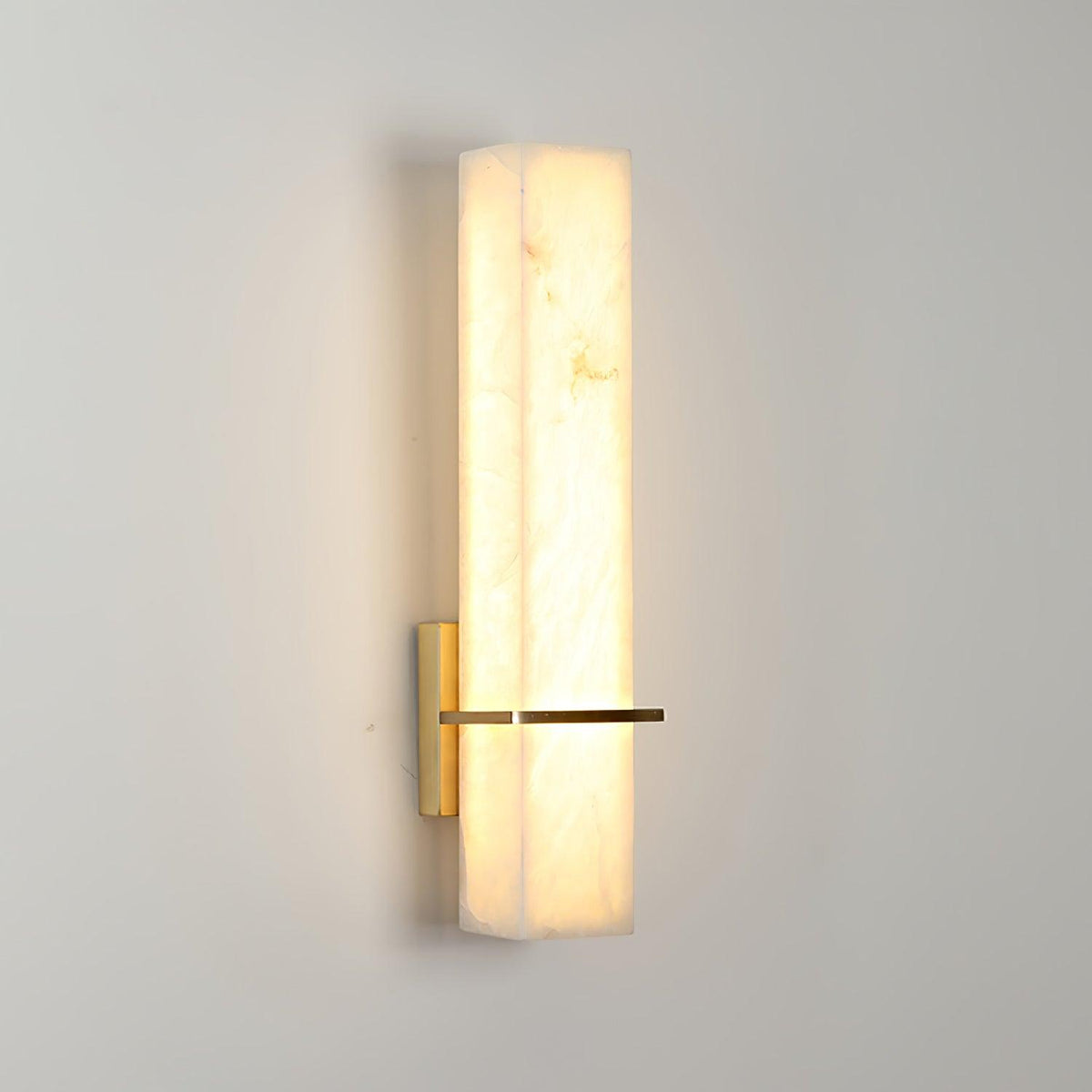 Lampa ścienna Ritta biały alabaster mosiądz nowoczesna prostopadłościenna 2