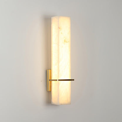 Lampa ścienna Ritta biały alabaster mosiądz nowoczesna prostopadłościenna 2