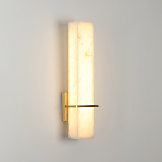 Lampa ścienna Ritta biały alabaster mosiądz nowoczesna prostopadłościenna 2