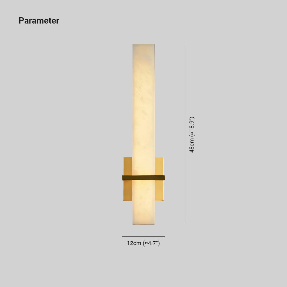 Lampa ścienna Ritta biały alabaster mosiądz nowoczesna prostopadłościenna 22