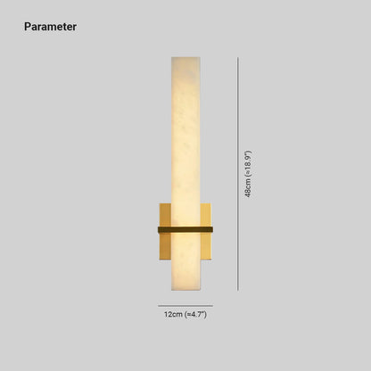 Lampa ścienna Ritta biały alabaster mosiądz nowoczesna prostopadłościenna 22