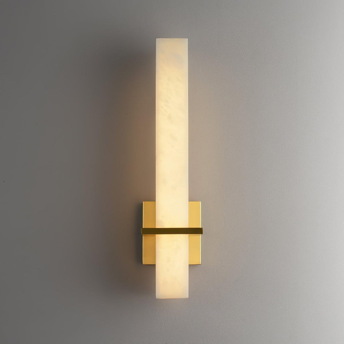 Lampa ścienna Ritta biały alabaster mosiądz nowoczesna prostopadłościenna 3