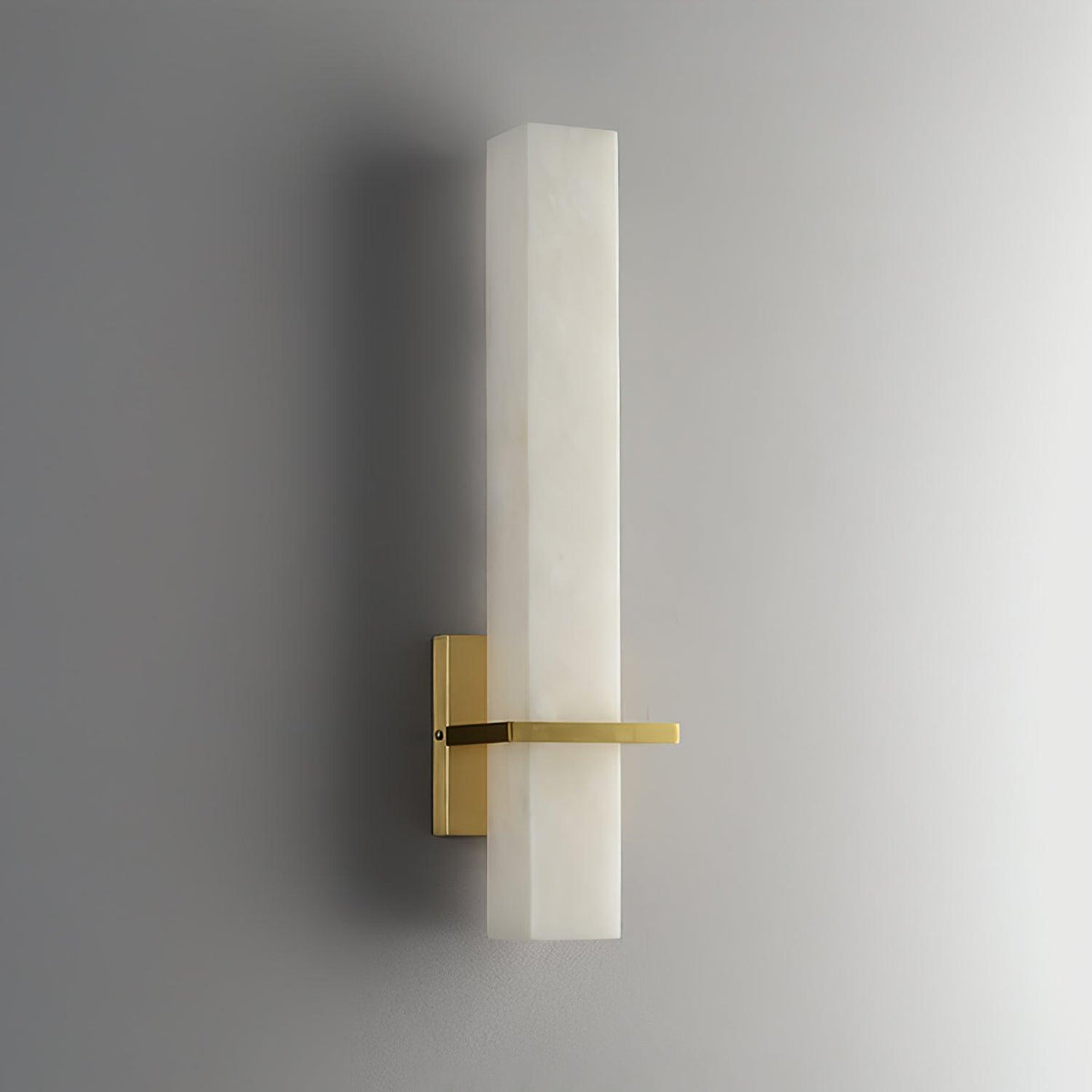 Lampa ścienna Ritta biały alabaster mosiądz nowoczesna prostopadłościenna 4