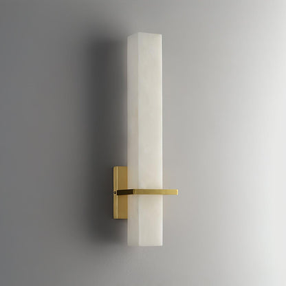 Lampa ścienna Ritta biały alabaster mosiądz nowoczesna prostopadłościenna 4