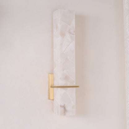 Lampa ścienna Ritta biały alabaster mosiądz nowoczesna prostopadłościenna 5