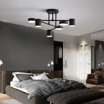 Lampa sufitowa Arisha o nowoczesnym okrągłym designie, czarna/biała/złota, do salonu, metalowa 2