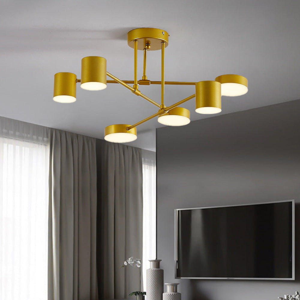 Lampa sufitowa Arisha o nowoczesnym okrągłym designie, czarna/biała/złota, do salonu, metalowa 3