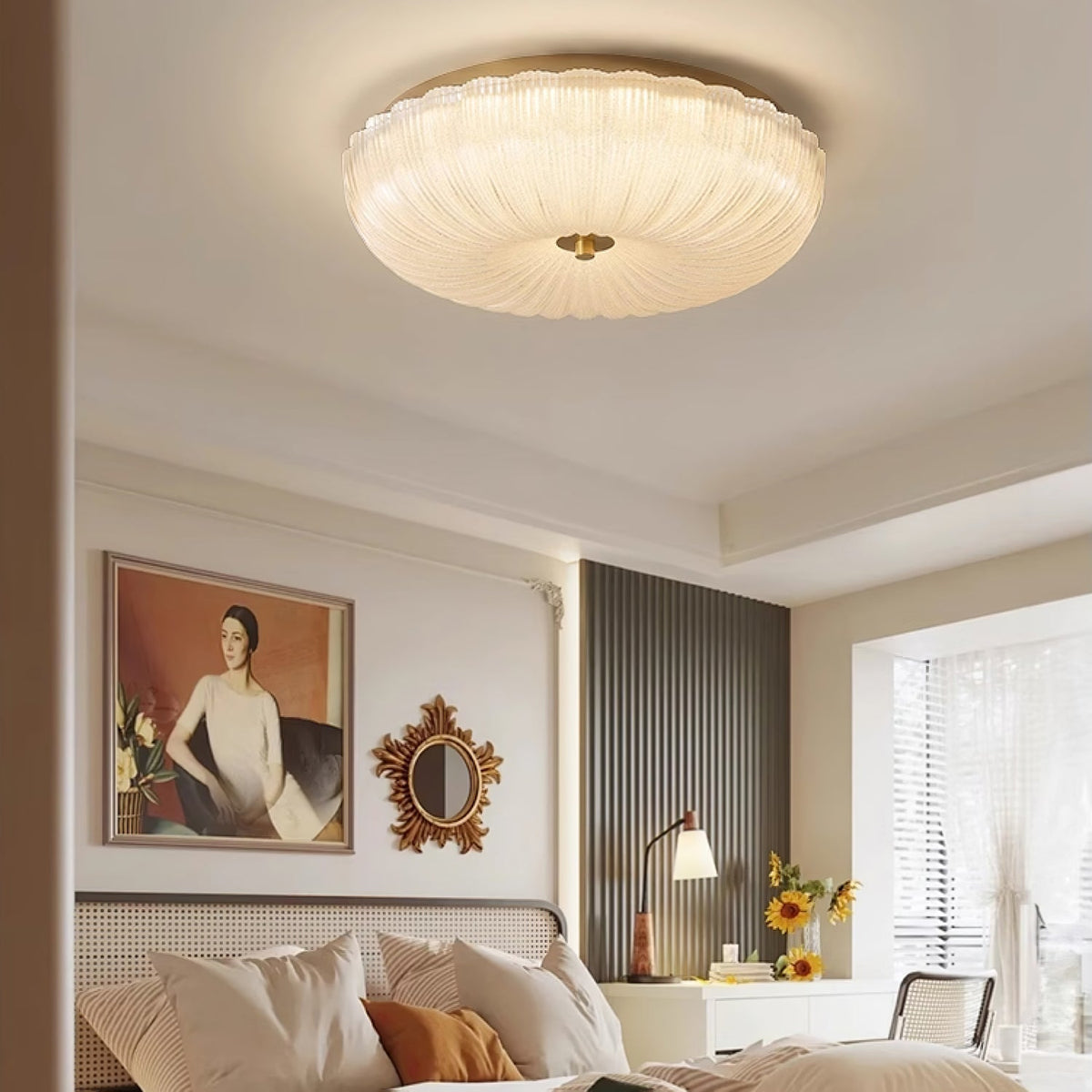 Lampa sufitowa Halo ze szkła ryflowanego 3