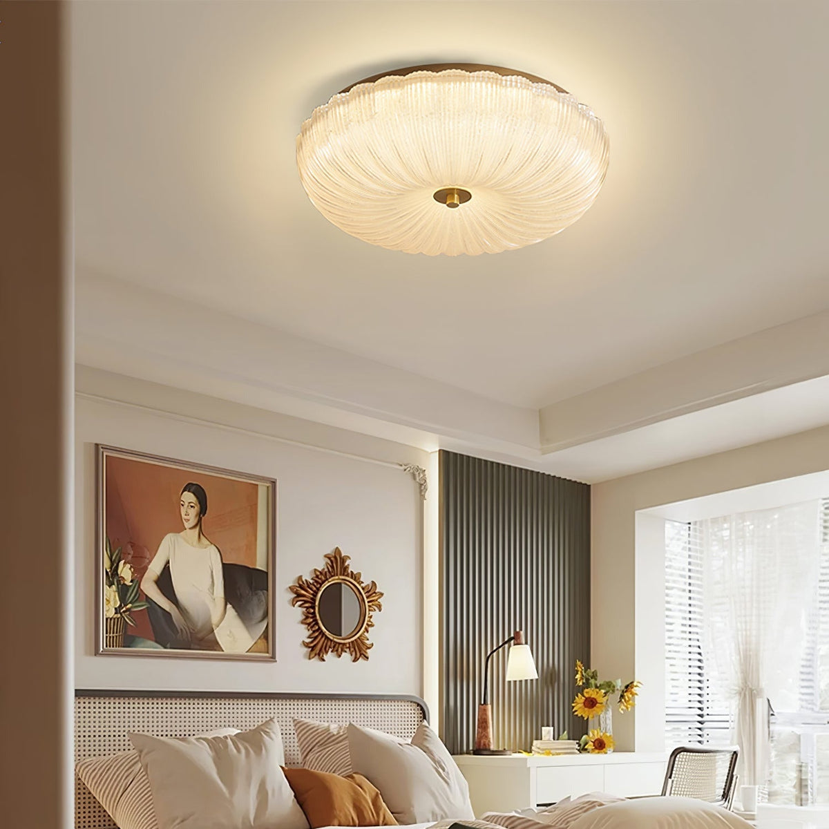 Lampa sufitowa Halo ze szkła ryflowanego 9