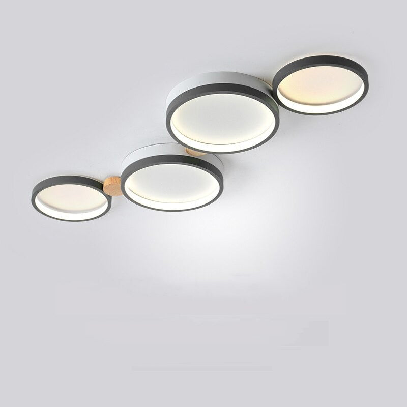 Lampa sufitowa Muto okrągła nowoczesna LED biała/szara/zielona, salon, drewno 11