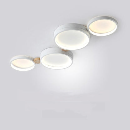 Lampa sufitowa Muto okrągła nowoczesna LED biała/szara/zielona, salon, drewno 6