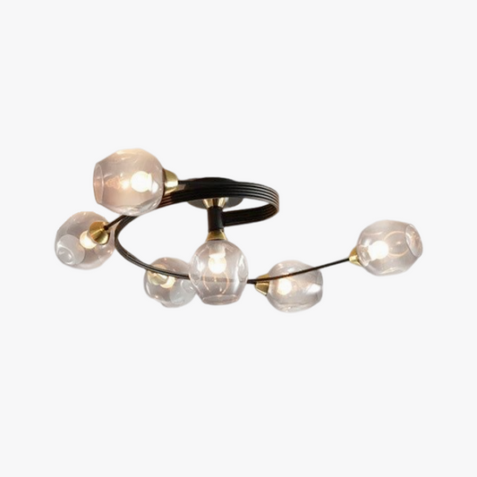Lampa sufitowa Valentina, szklana, czarno-złota, do jadalni 1
