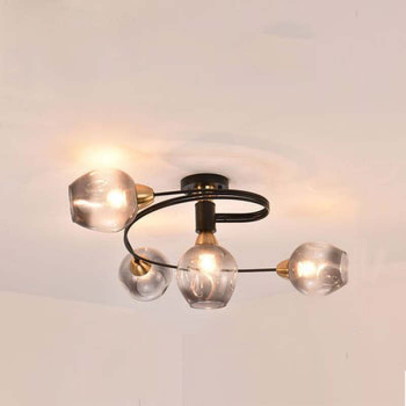 Lampa sufitowa Valentina, szklana, czarno-złota, do jadalni 11