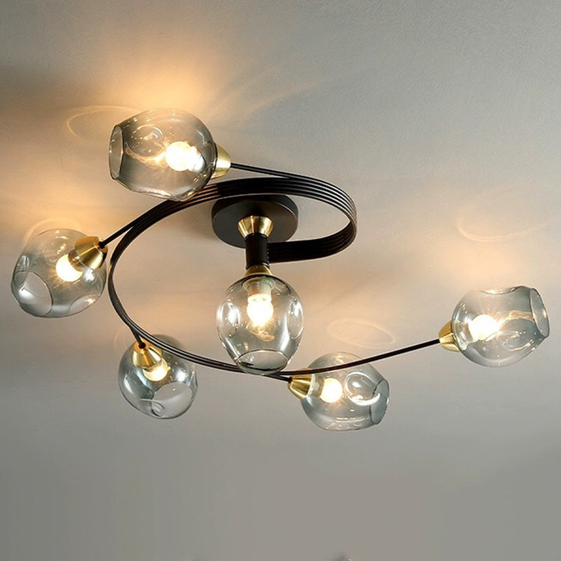 Lampa sufitowa Valentina, szklana, czarno-złota, do jadalni 15