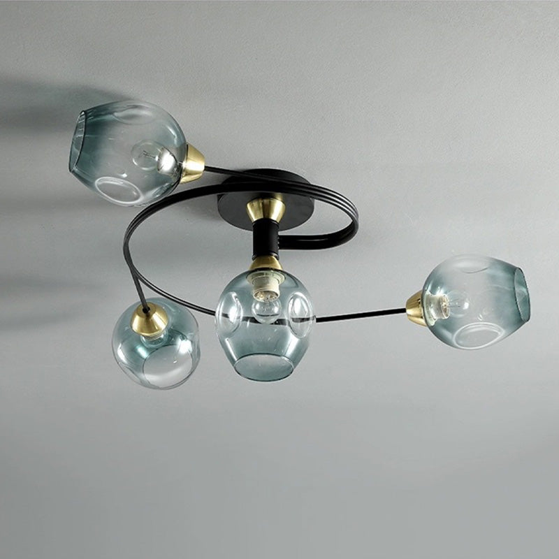 Lampa sufitowa Valentina, szklana, czarno-złota, do jadalni 19